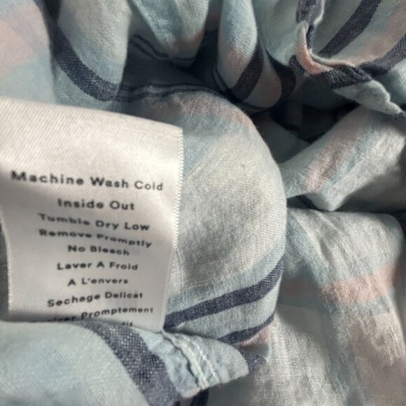 Grayson Womens Plaid Long Sleeve Button-Down The Hero Shirt Size 3 Linen Blue - Picture 5 of 8